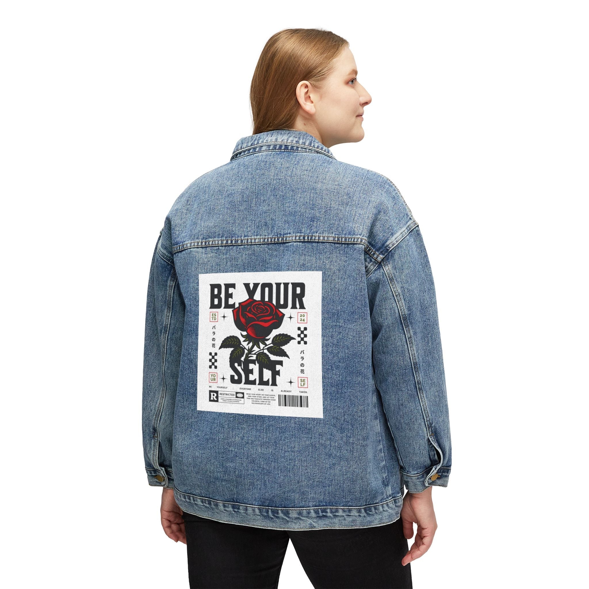 WOMEN'S 'BE YOURSELF' DENIM JACKET Printify