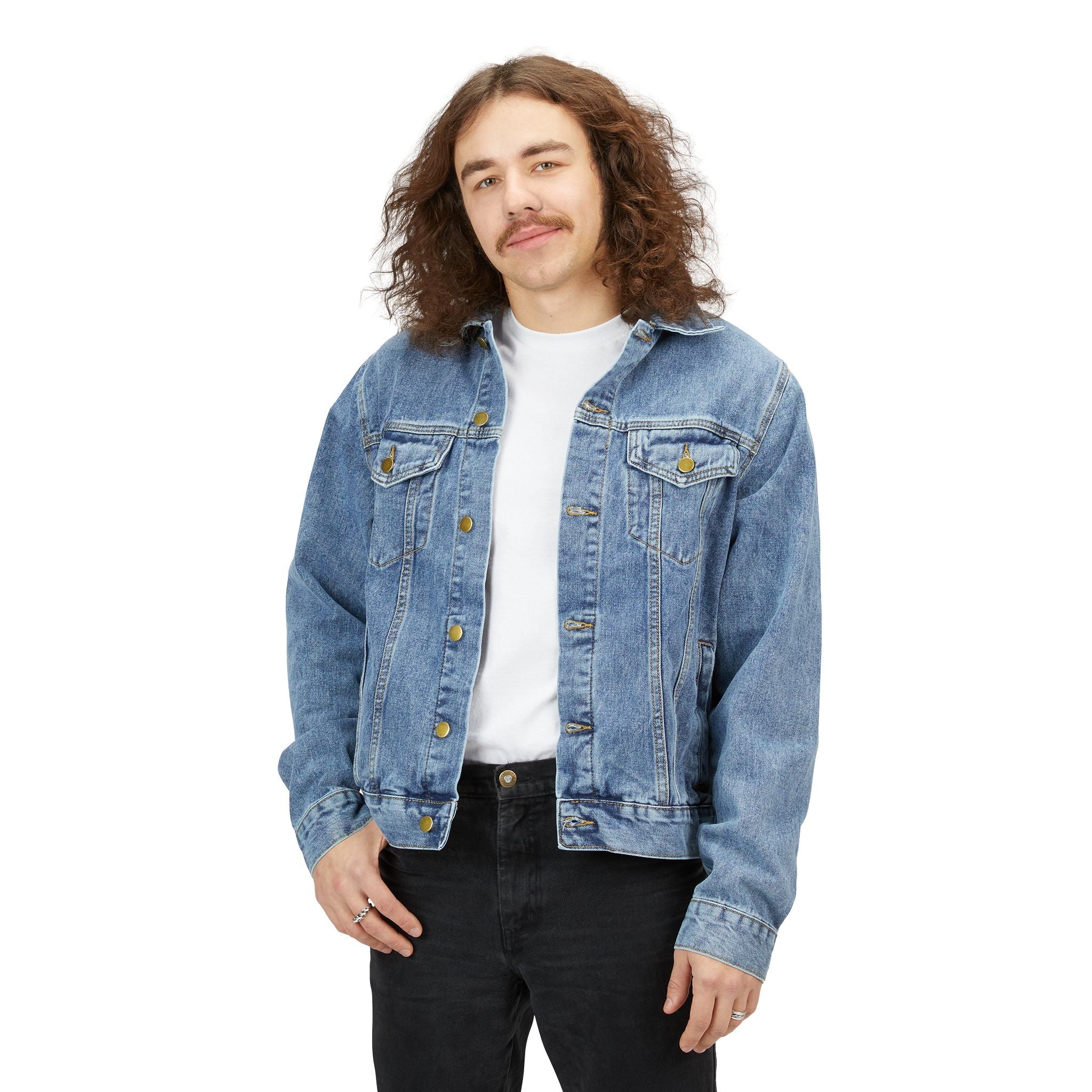 MEN'S 'BE YOURSELF' DENIM JACKET Printify