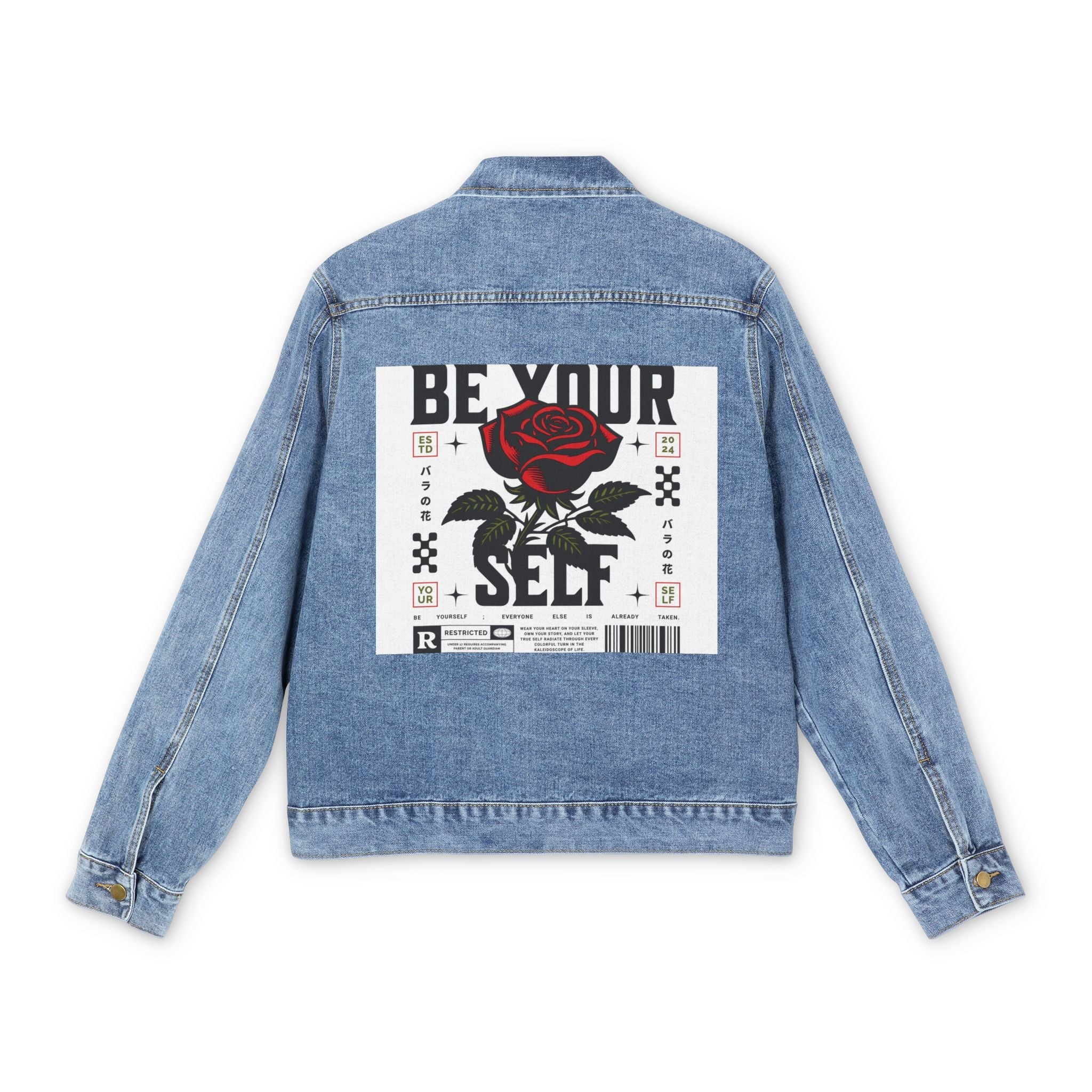 MEN'S 'BE YOURSELF' DENIM JACKET Printify
