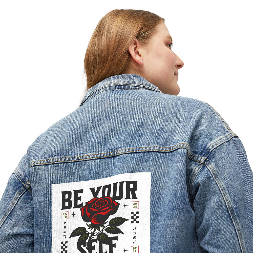 WOMEN'S 'BE YOURSELF' DENIM JACKET Printify