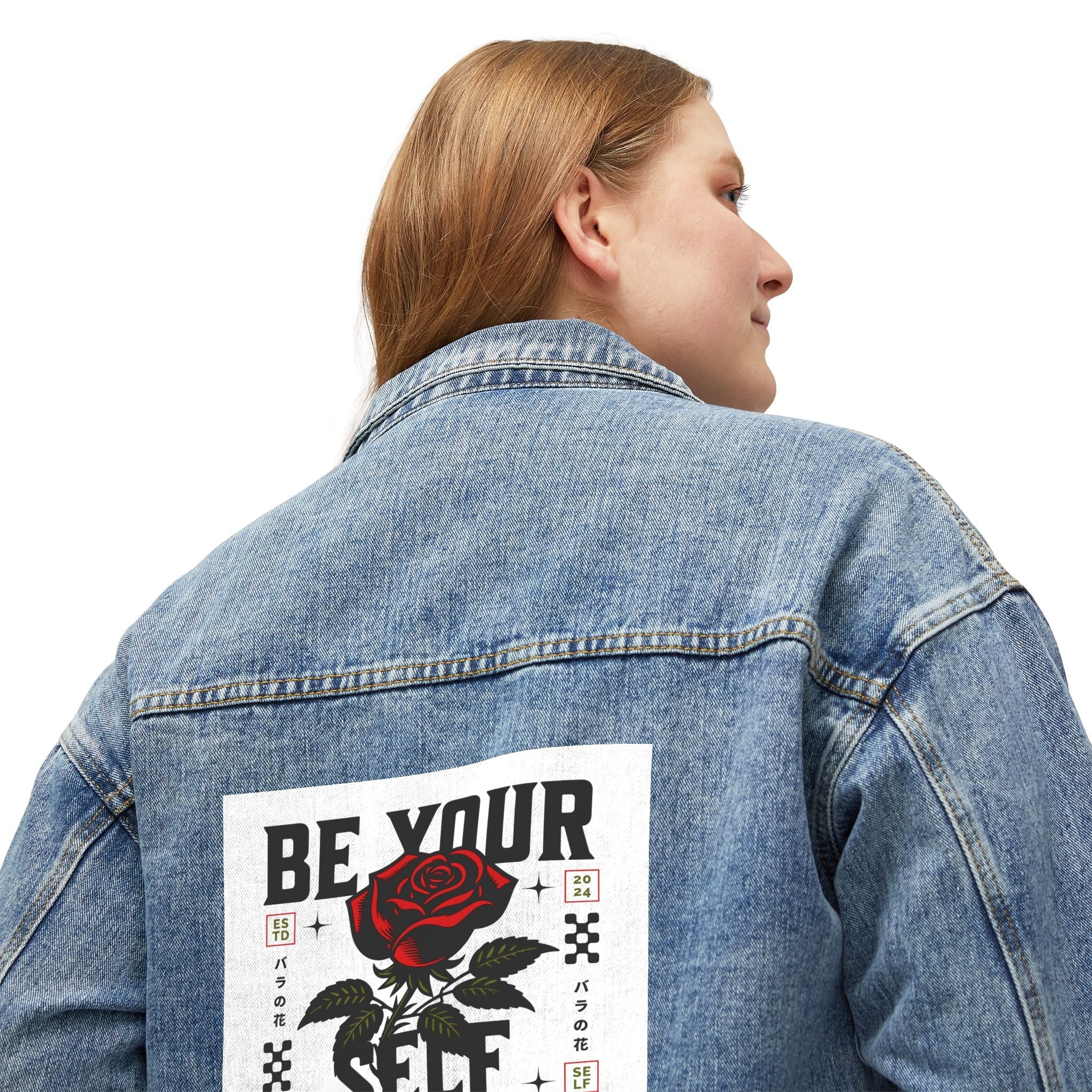 WOMEN'S 'BE YOURSELF' DENIM JACKET Printify
