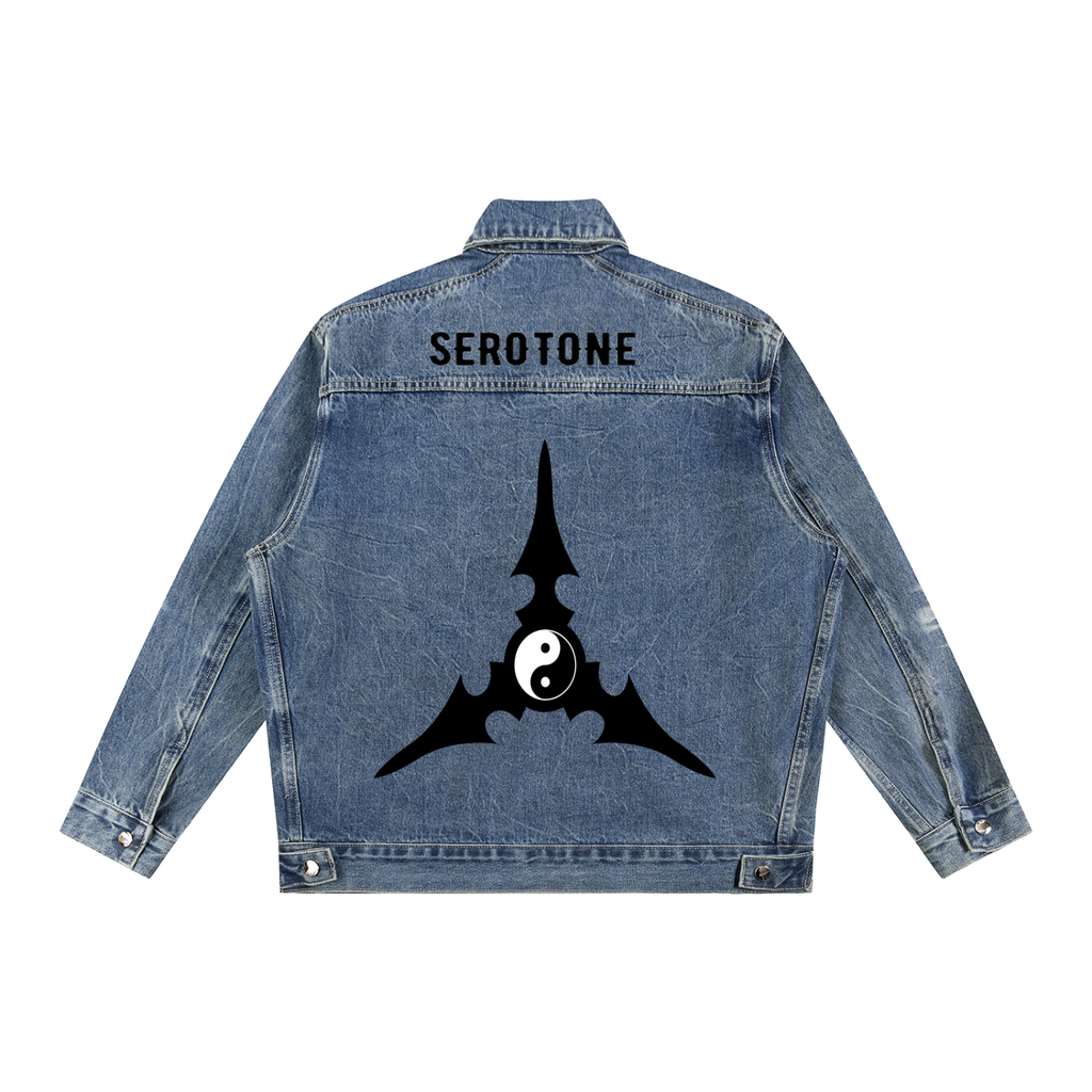 Vintage Wash Zip Up Denim Jacket ODMPOD