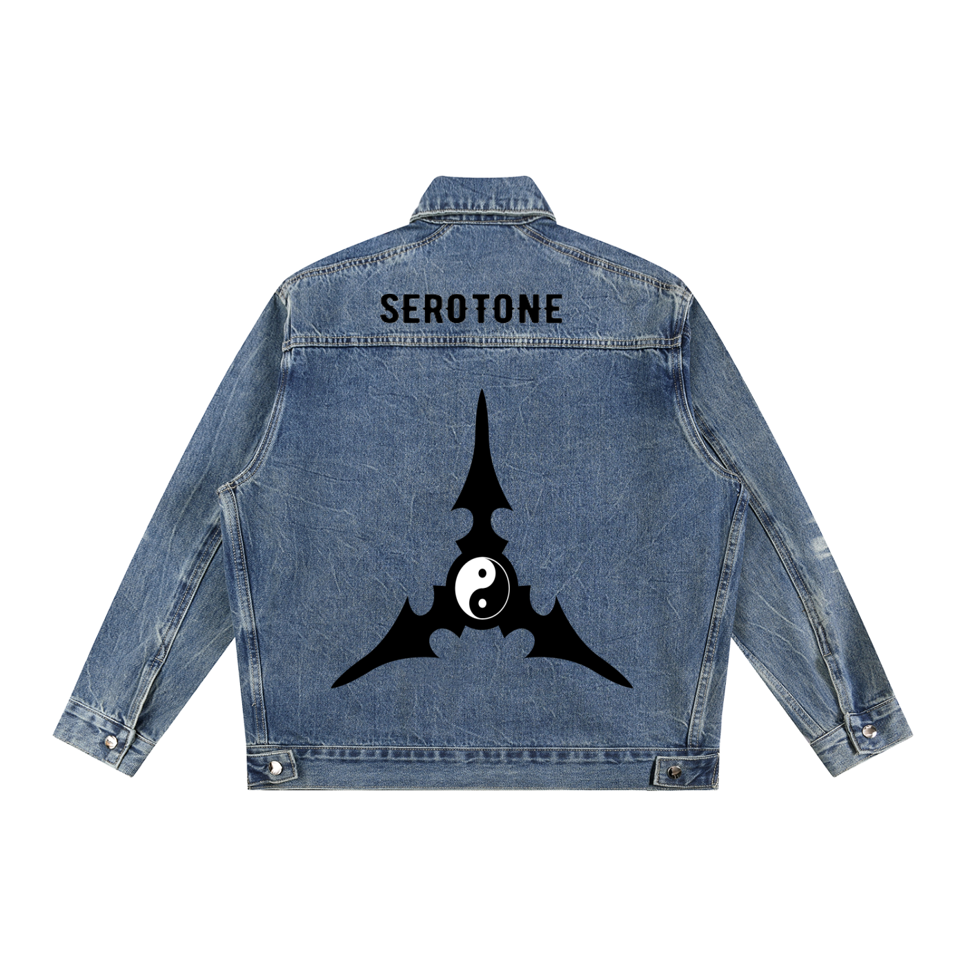 Vintage Wash Zip Up Denim Jacket ODMPOD
