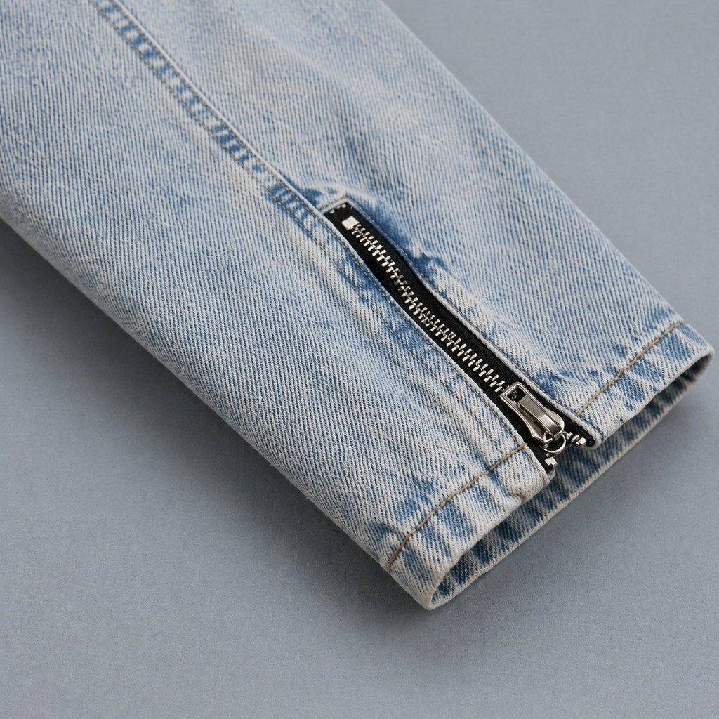 Vintage Wash Zip Denim Jacket ODMPOD
