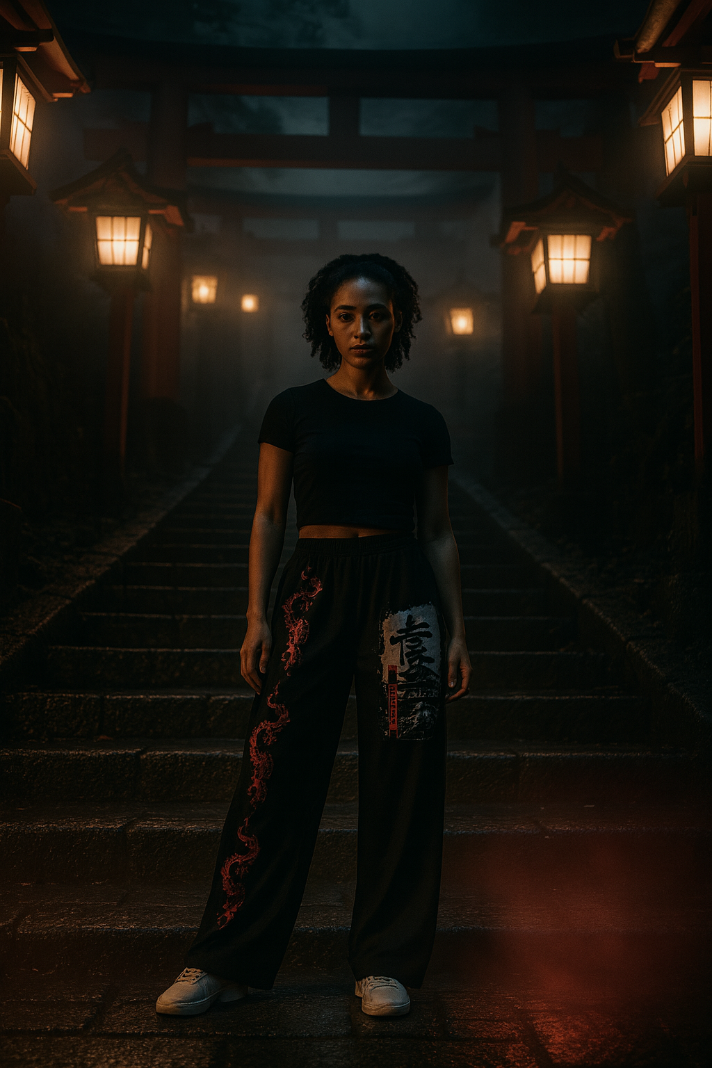 RED DRAGON WIDE-LEG PANTS Serotone