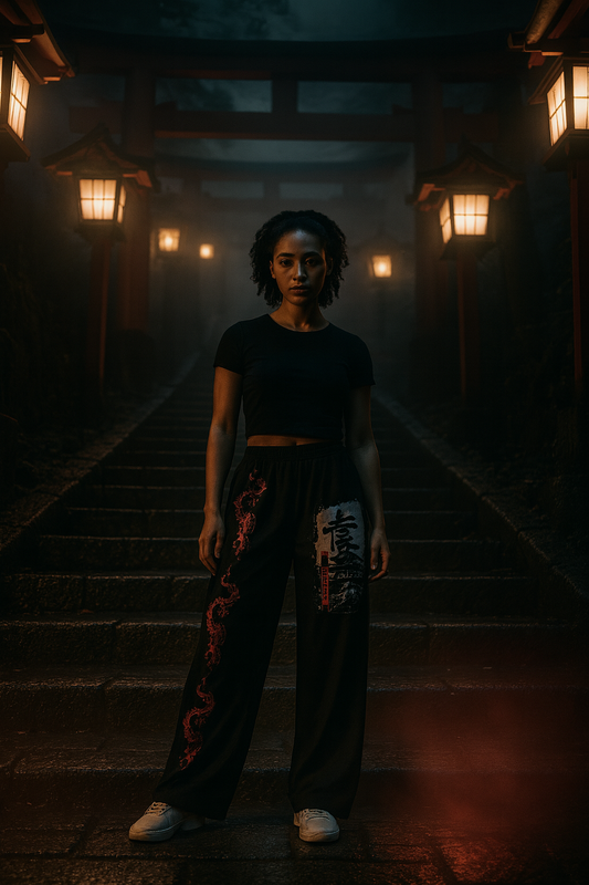 RED DRAGON WIDE-LEG PANTS Serotone