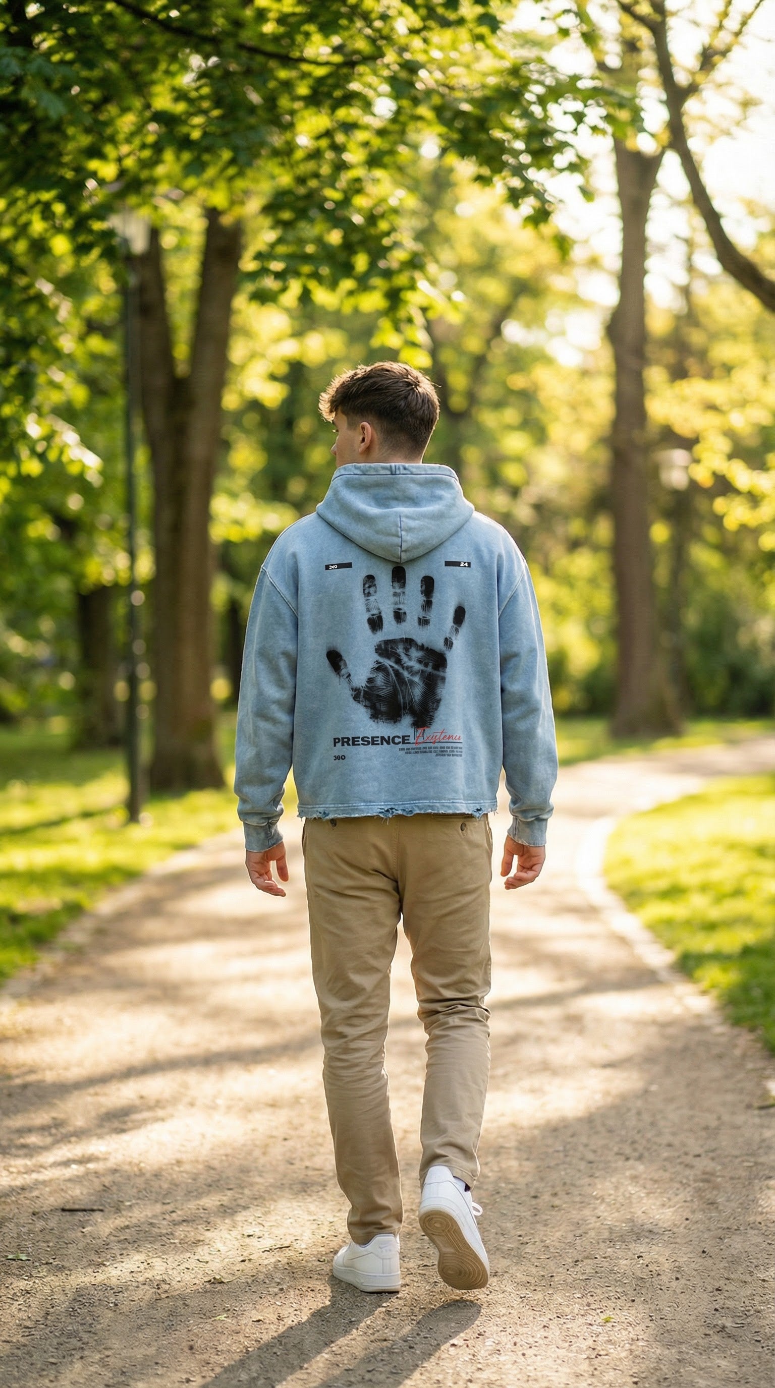 Vintage Washed Frayed-Hem Hoodie ODMPOD