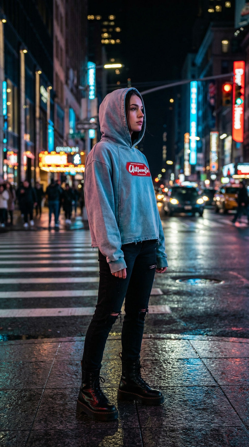 Vintage Washed Frayed-Hem Hoodie ODMPOD
