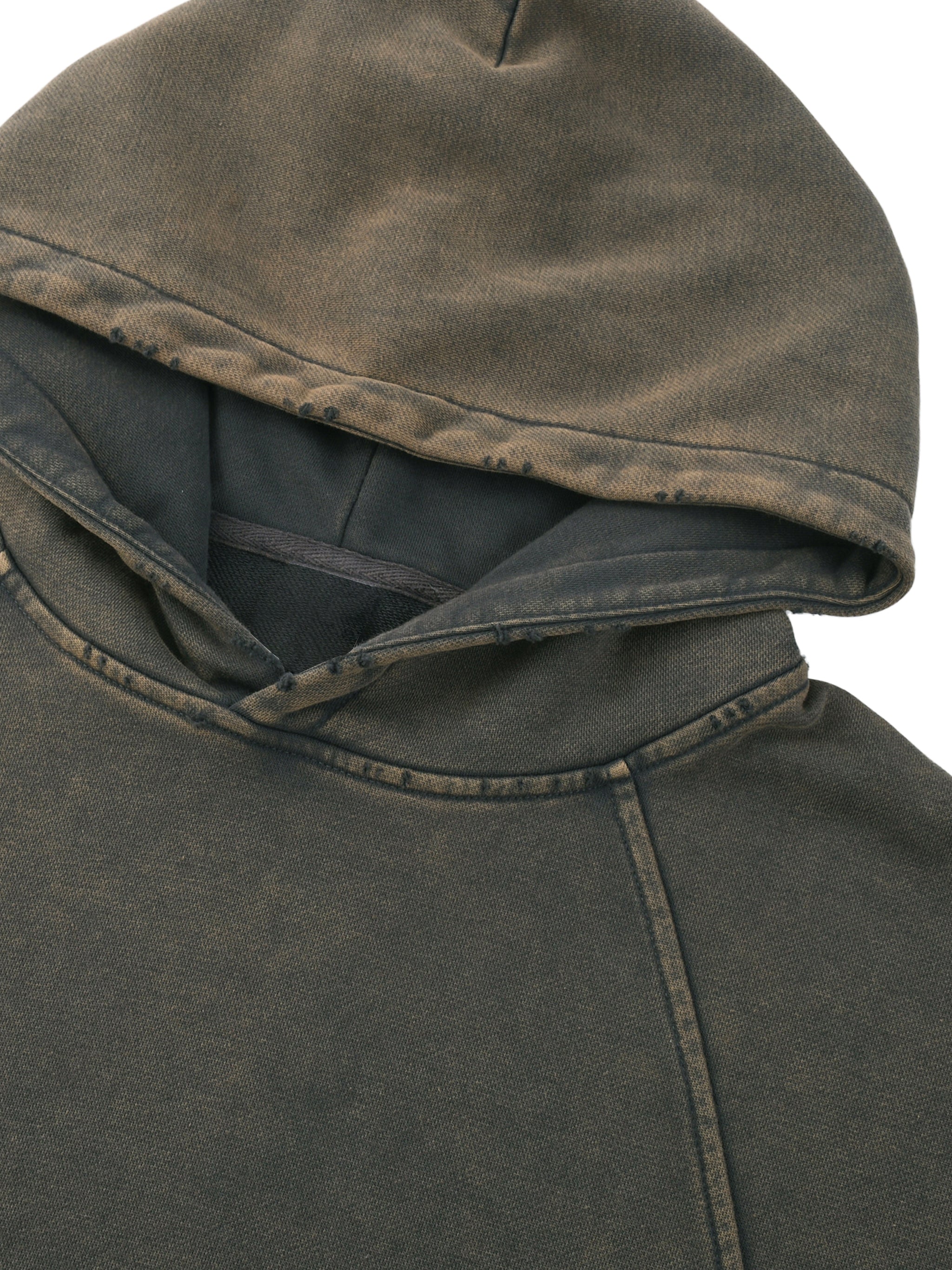 Vintage Washed Frayed-Hem Hoodie ODMPOD
