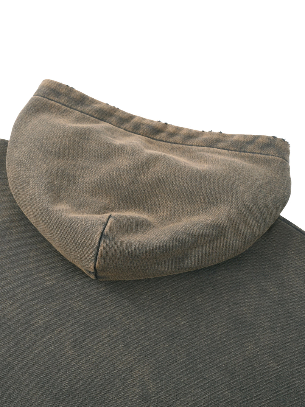 Vintage Washed Frayed-Hem Hoodie ODMPOD