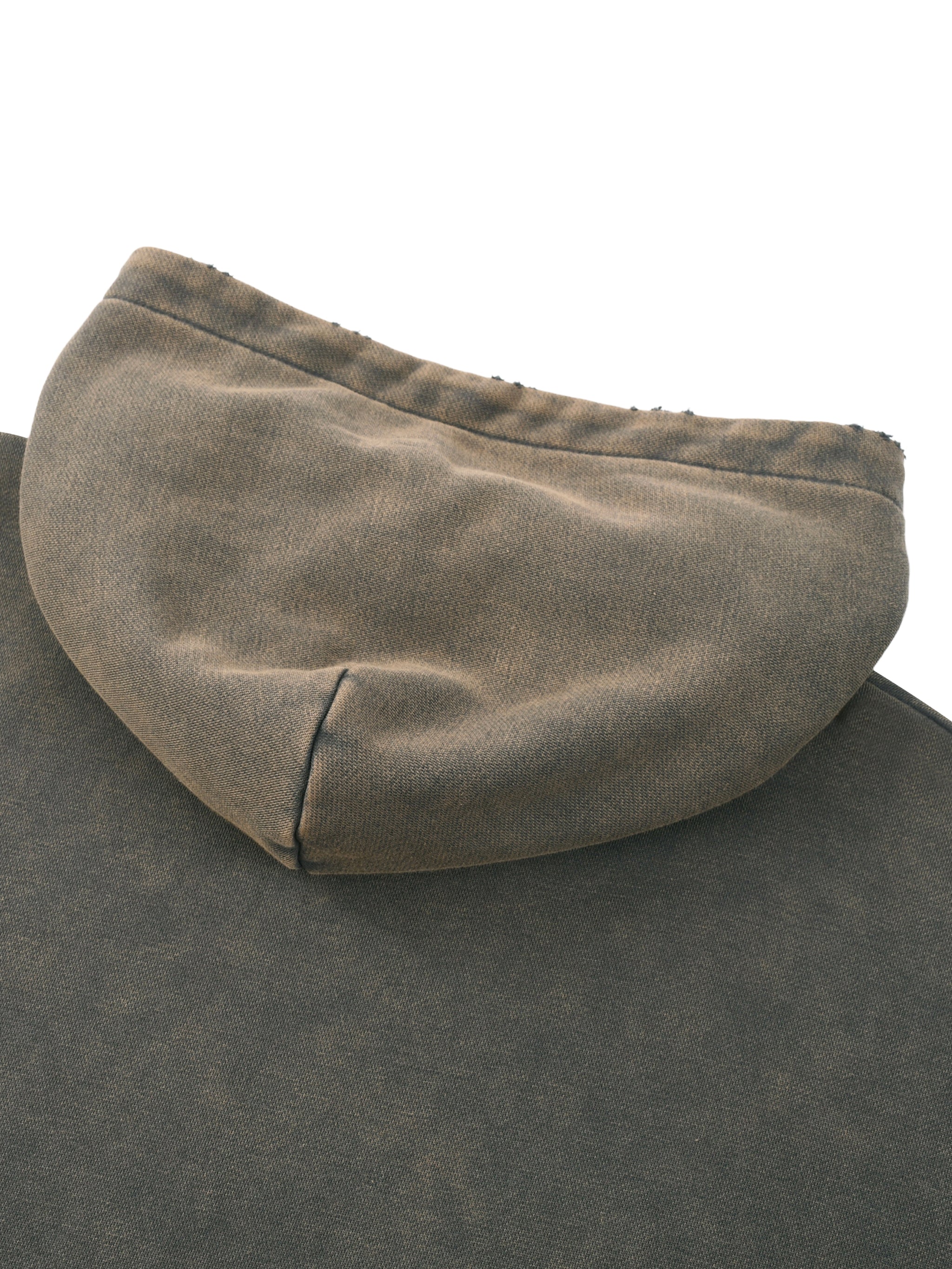 Vintage Washed Frayed-Hem Hoodie ODMPOD