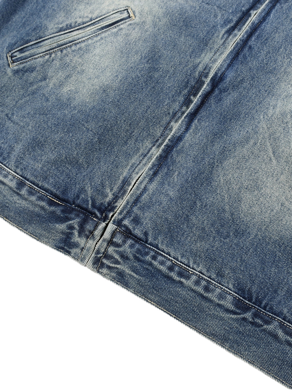 Vintage Wash Zip Up Denim Jacket ODMPOD