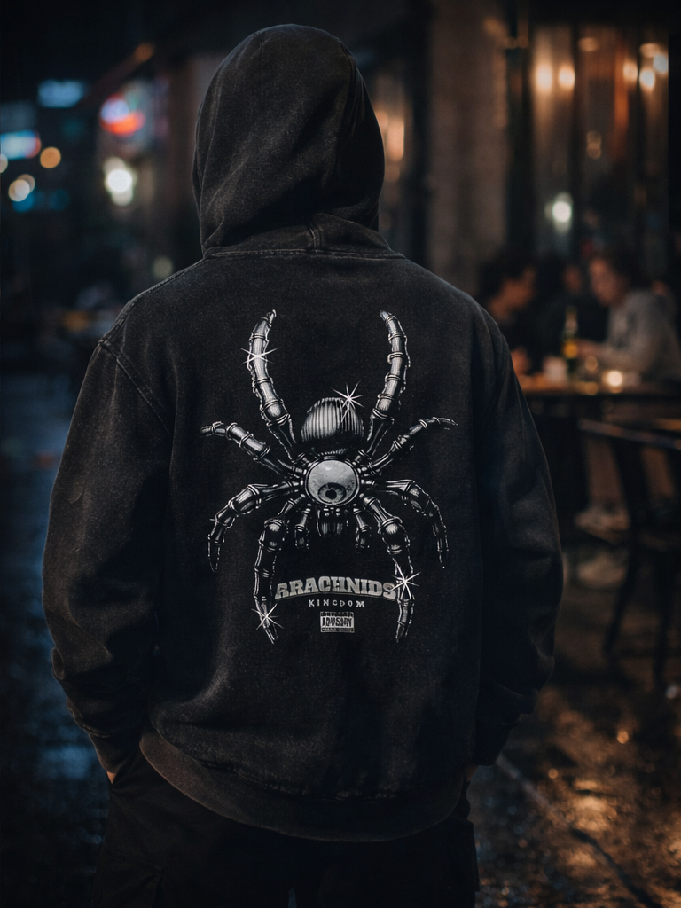 Vintage Washed Frayed-Hem Hoodie ODMPOD